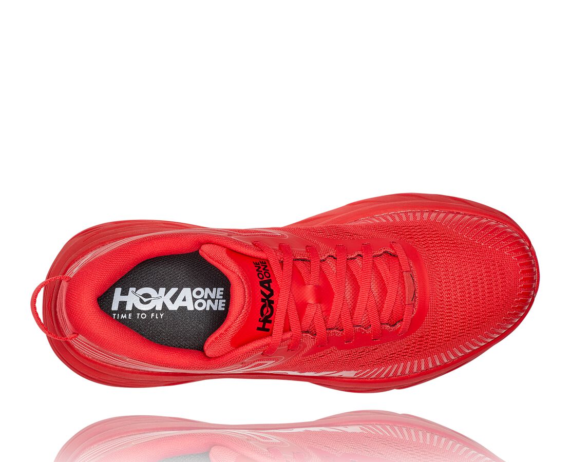 Hoka One One Road Running Shoes UK Shop - Men's Bondi 7 Red / Black ...