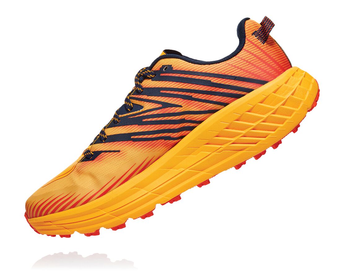 Hoka One One Trail Running Shoes UK Shop - Men's Speedgoat 4 Gold ...
